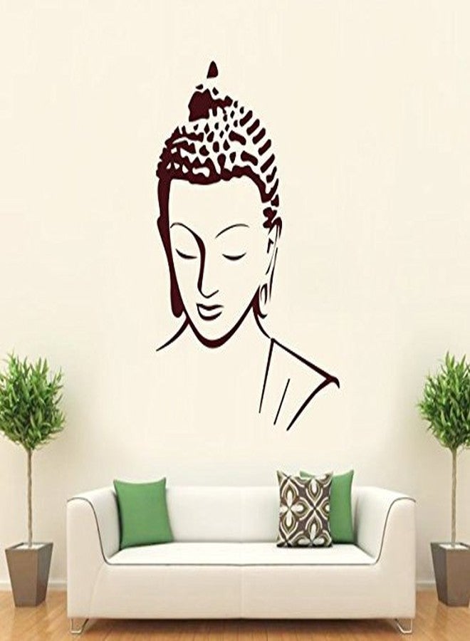 Asmi Collections PVC Wall Stickers Beautiful Brown God Buddha - Image 1